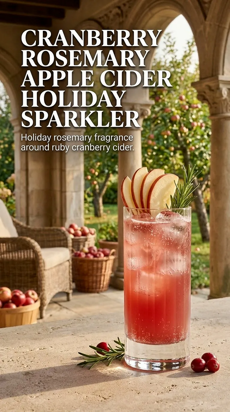 Cranberry Rosemary Apple Cider Holiday Sparkler