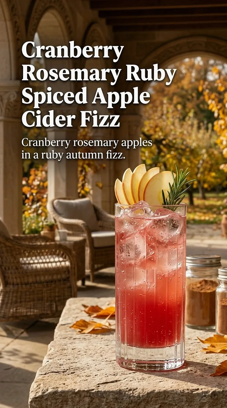 Cranberry Rosemary Ruby Spiced Apple Cider Fizz
