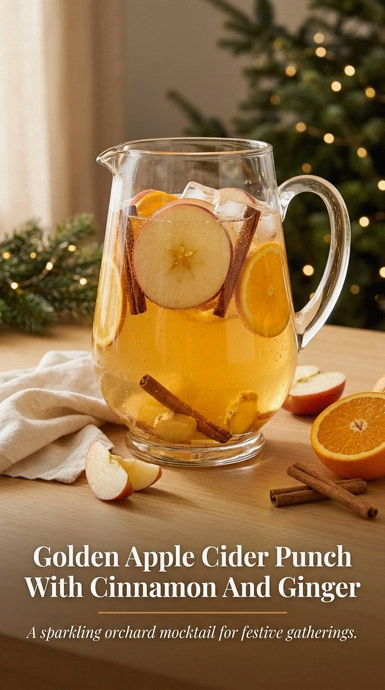 Golden Apple Cider Punch With Cinnamon And Ginger