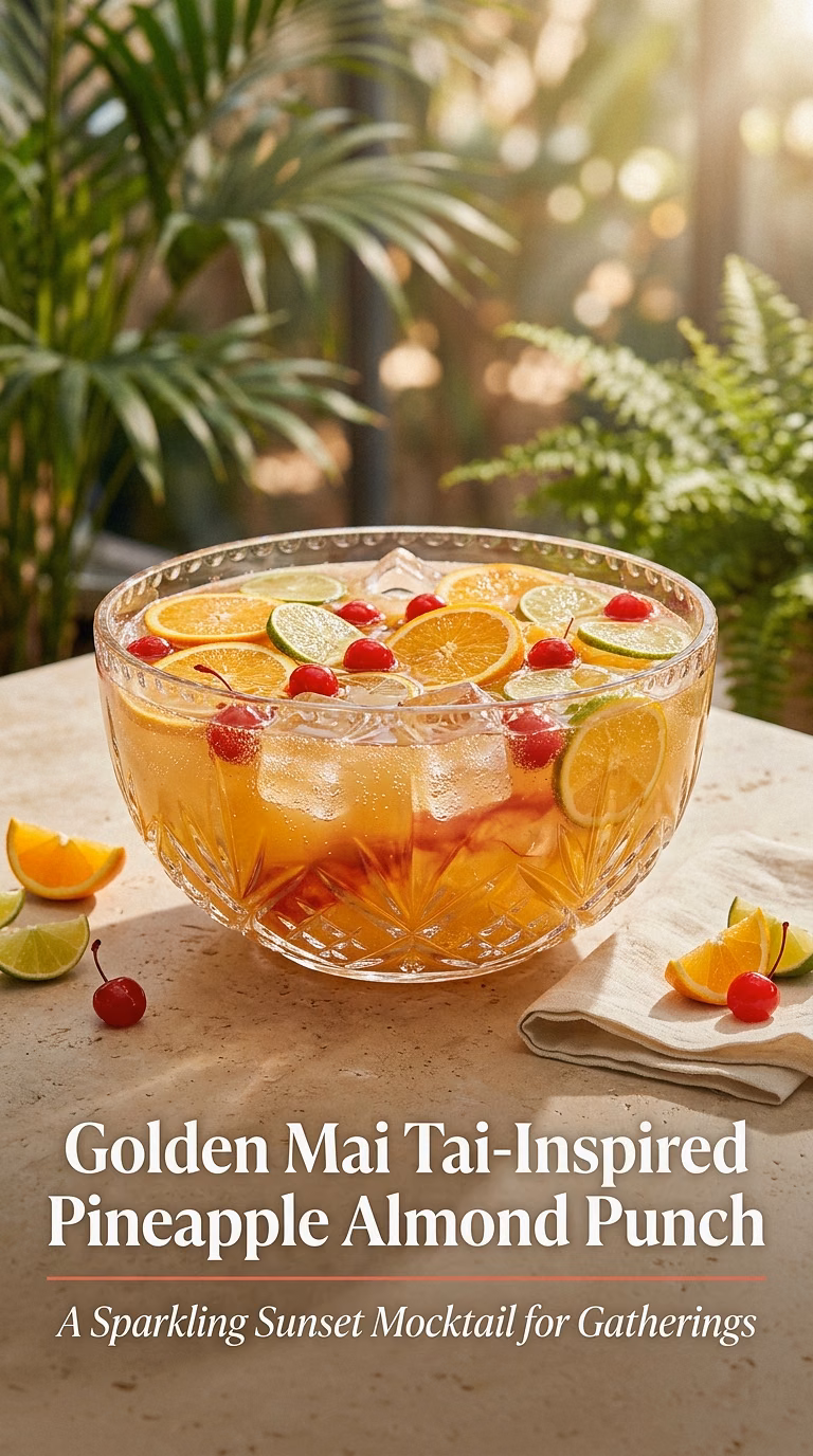 Golden Mai Tai-Inspired Pineapple Almond Punch