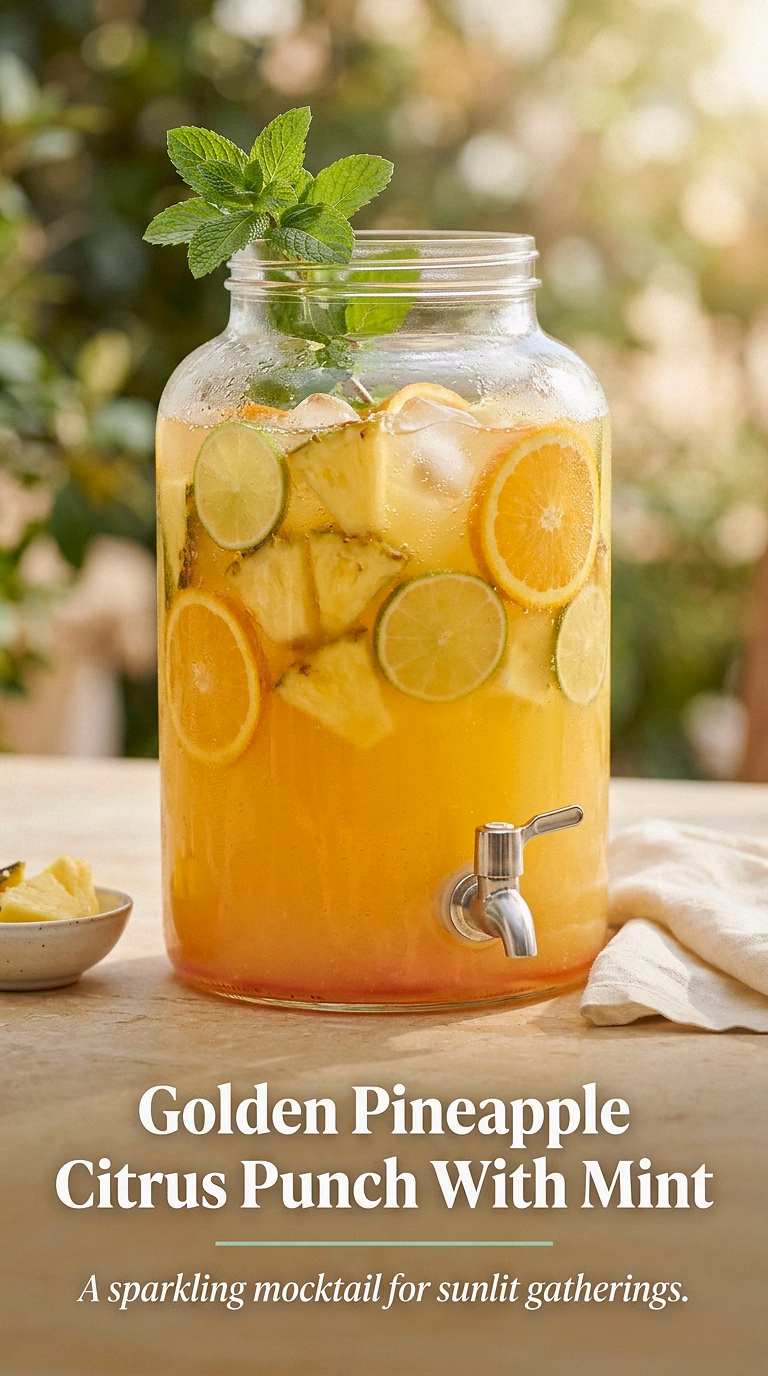Golden Pineapple Citrus Punch With Mint