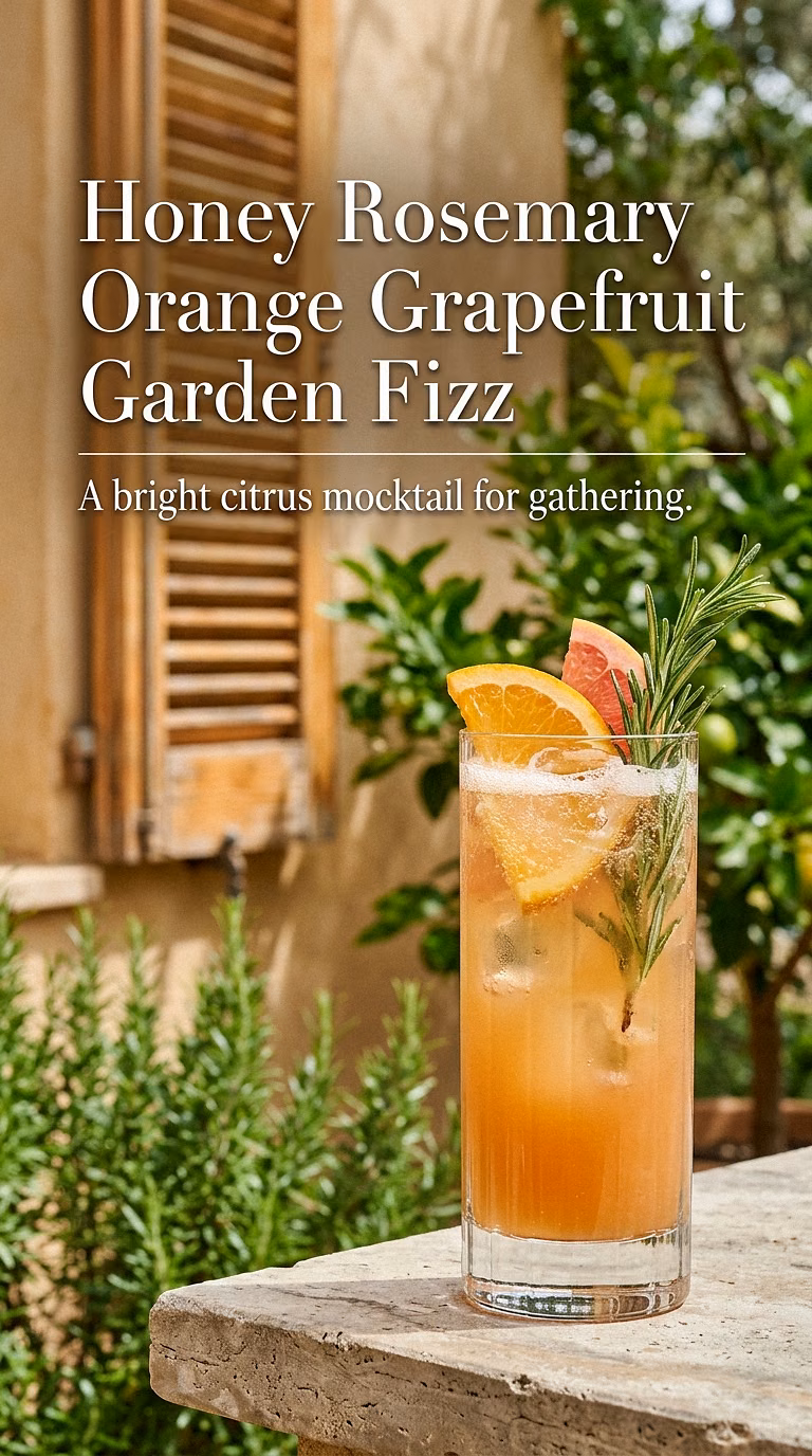 Honey Rosemary Orange Grapefruit Garden Fizz