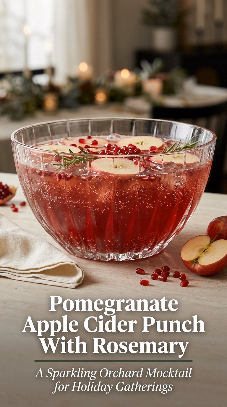 Pomegranate Apple Cider Punch With Rosemary