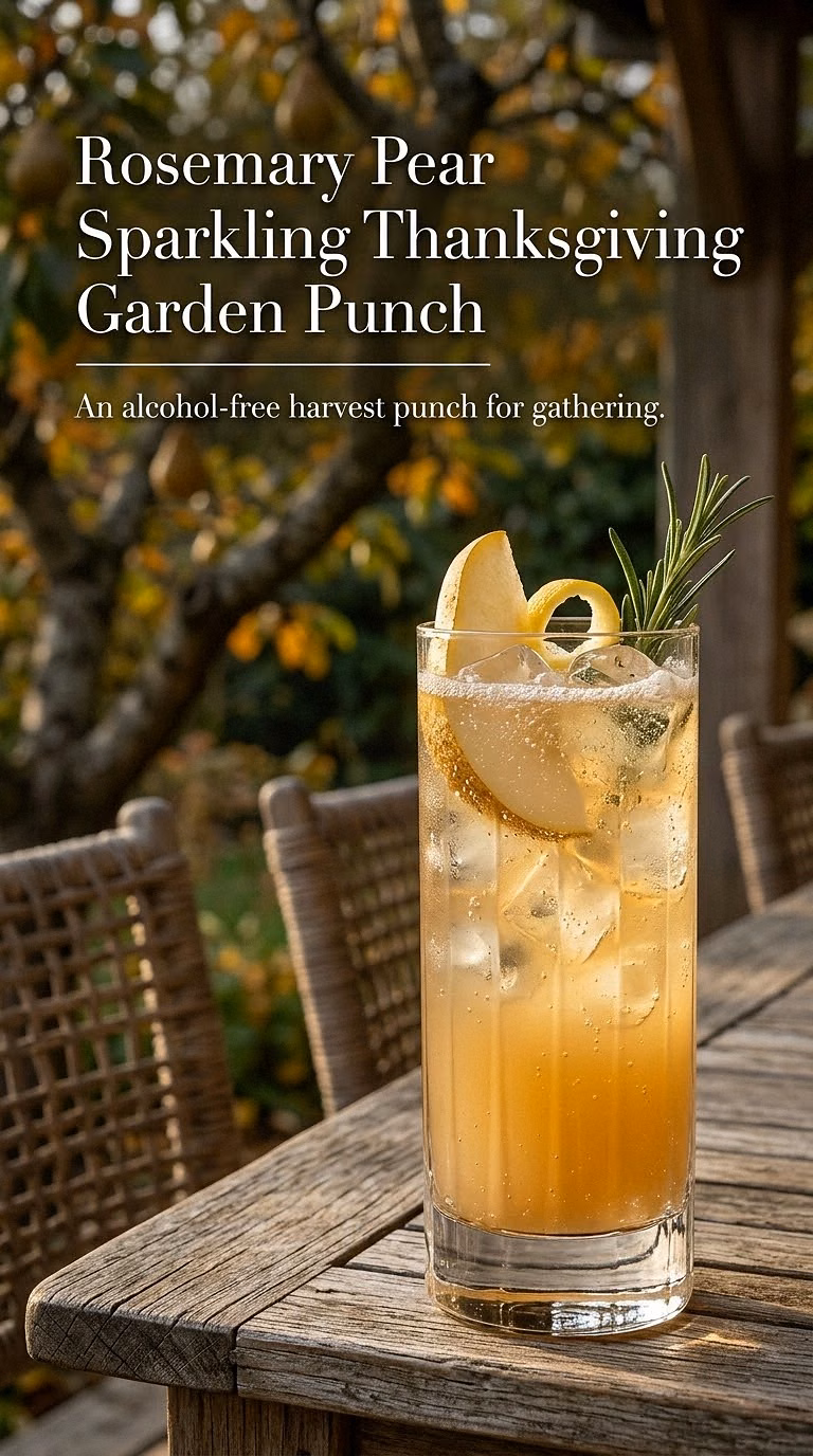 Rosemary Pear Sparkling Thanksgiving Garden Punch