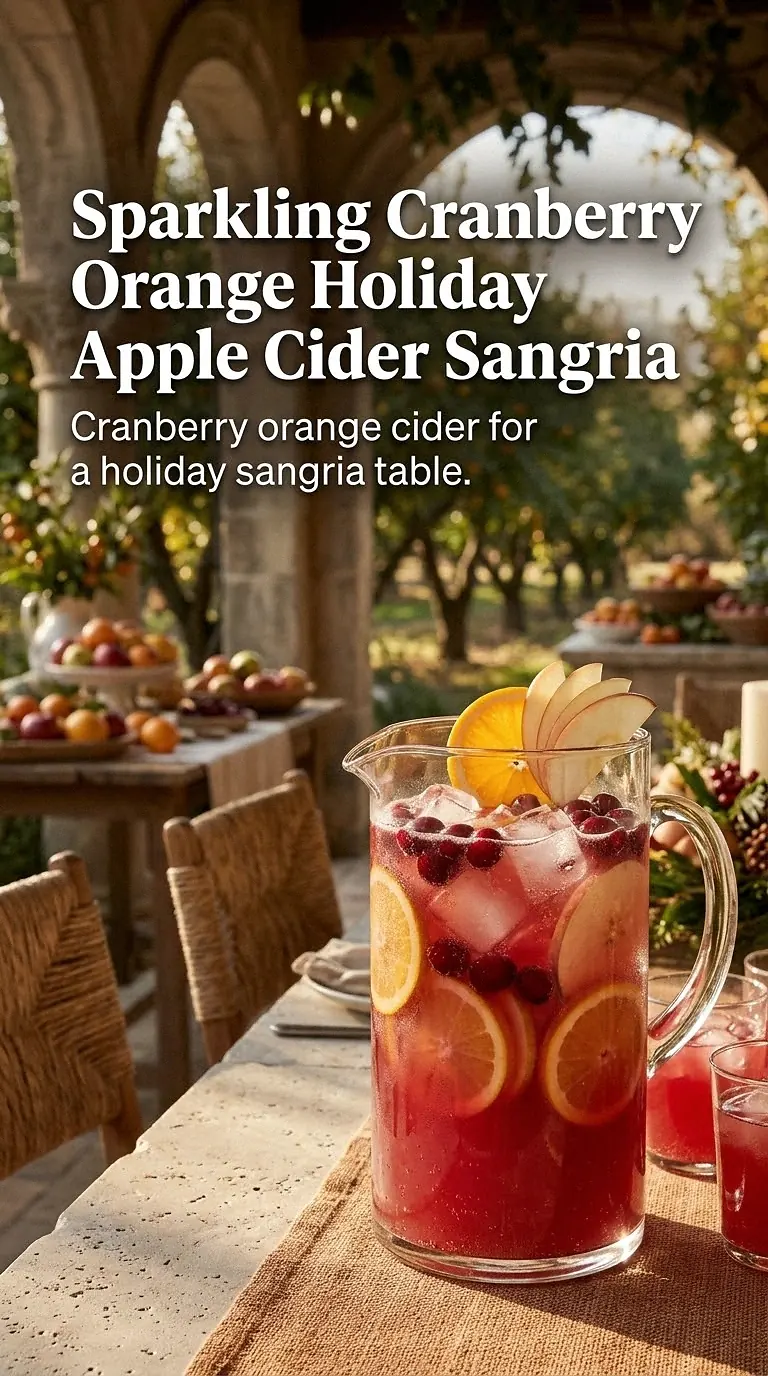 Sparkling Cranberry Orange Holiday Apple Cider Sangria