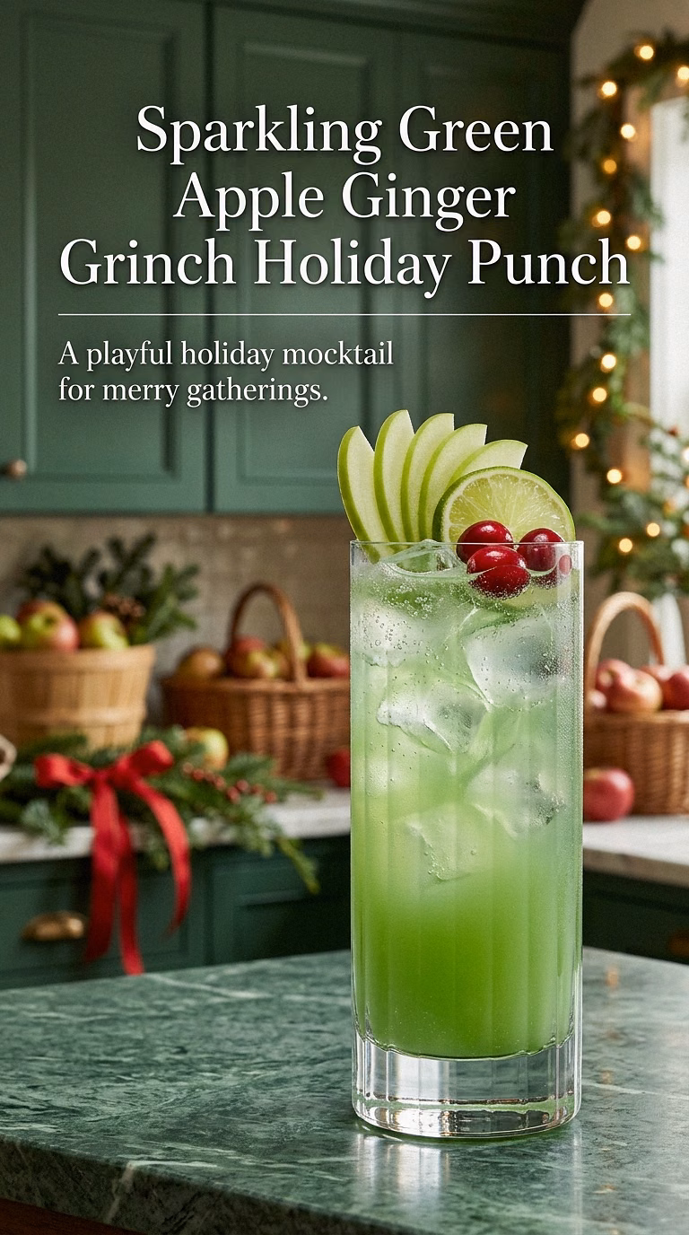 Sparkling Green Apple Ginger Grinch Holiday Punch