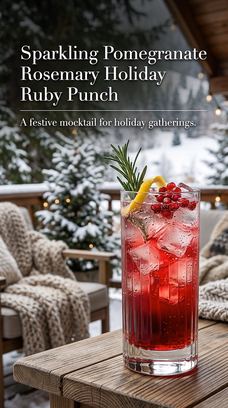 Sparkling Pomegranate Rosemary Holiday Ruby Punch
