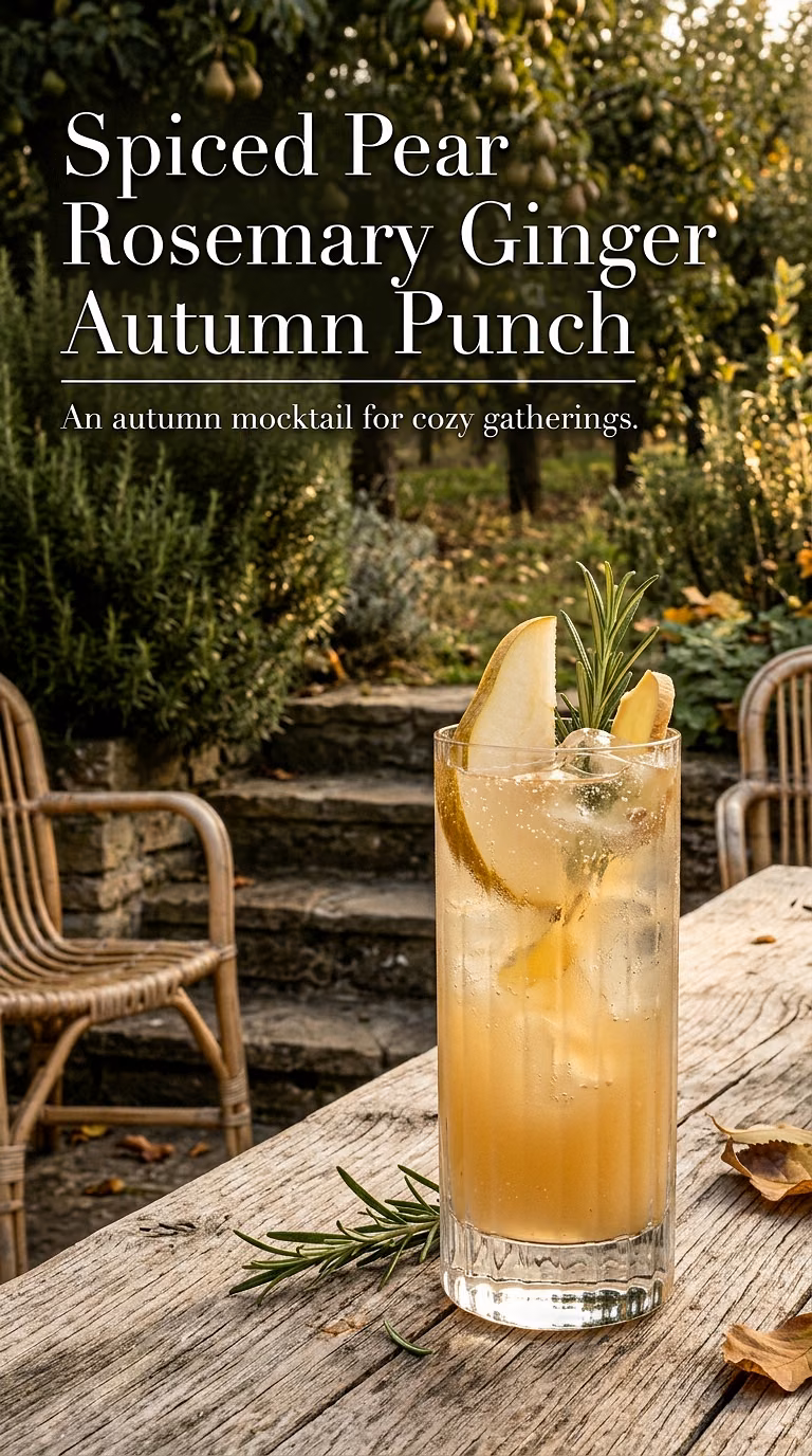 Spiced Pear Rosemary Ginger Autumn Punch