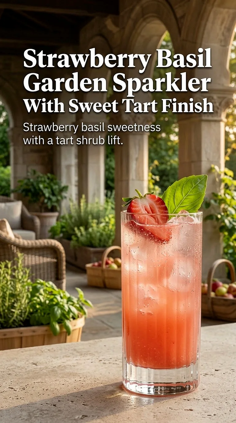 Strawberry Basil Garden Sparkler With Sweet Tart Finish