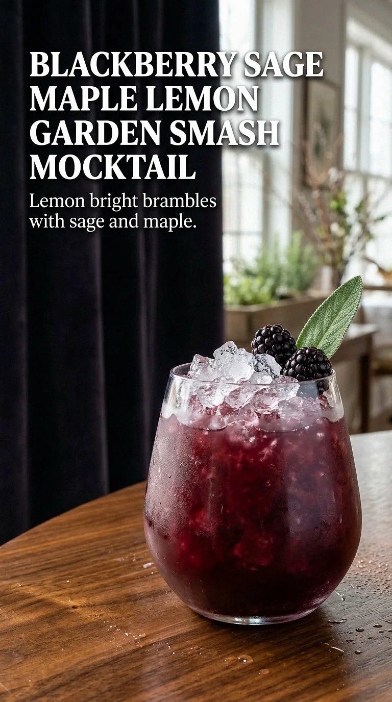 Blackberry Sage Maple Lemon Garden Smash Mocktail