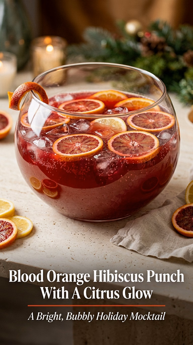 Blood Orange Hibiscus Punch With A Citrus Glow