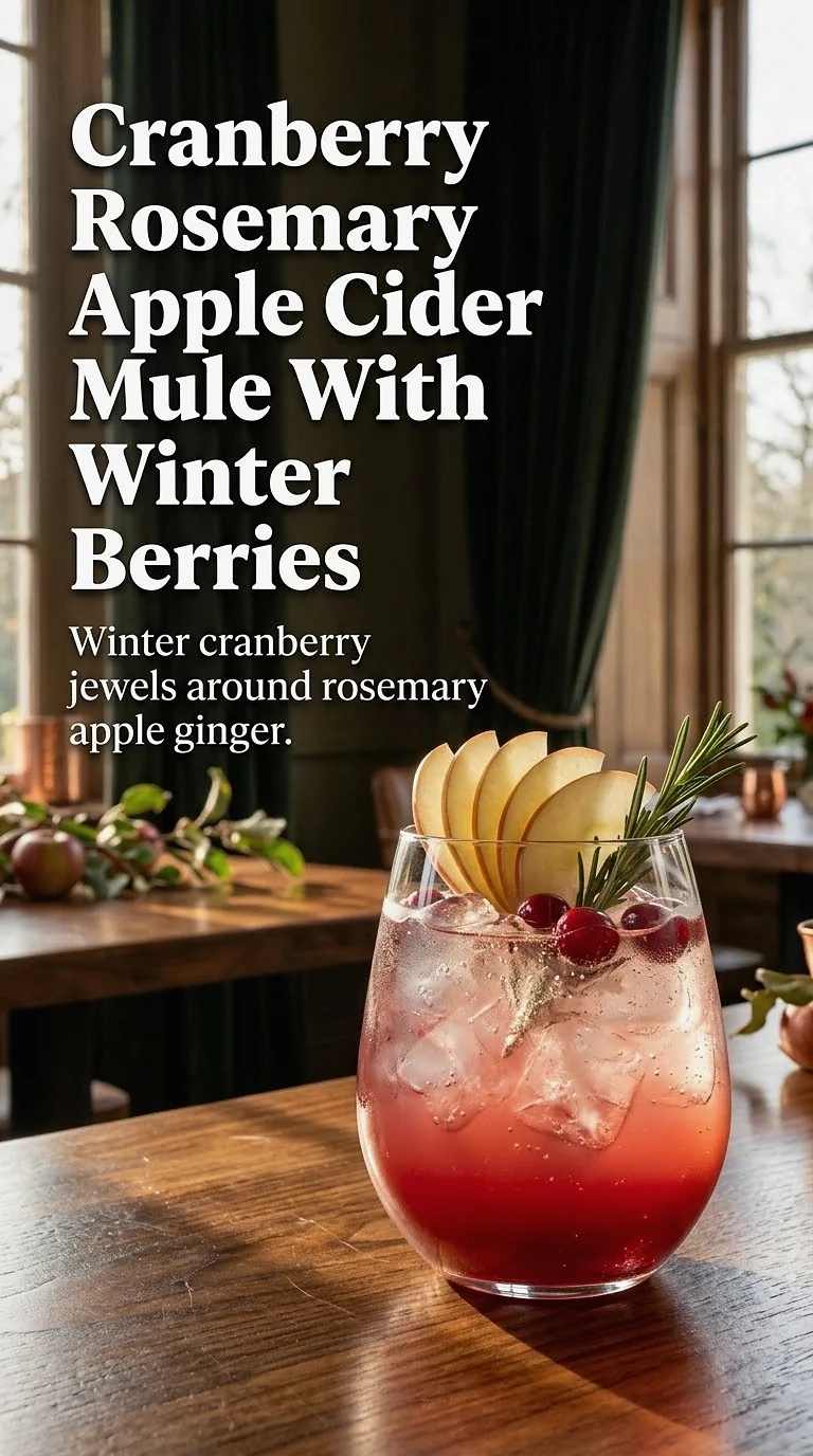Cranberry Rosemary Apple Cider Mule With Winter Berries