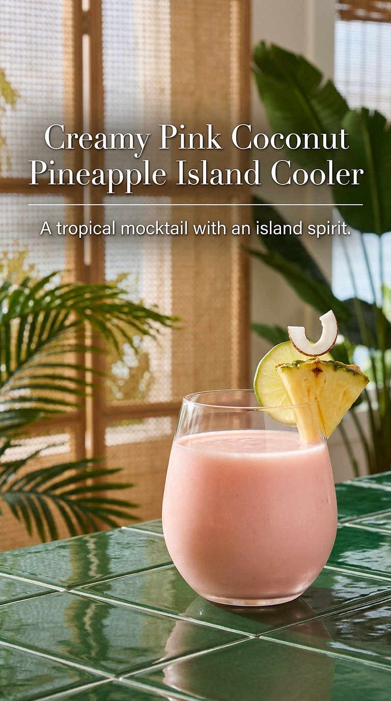 Creamy Pink Coconut Pineapple Island Cooler