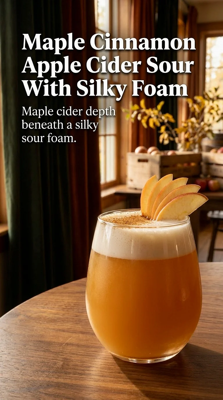 Maple Cinnamon Apple Cider Sour With Silky Foam