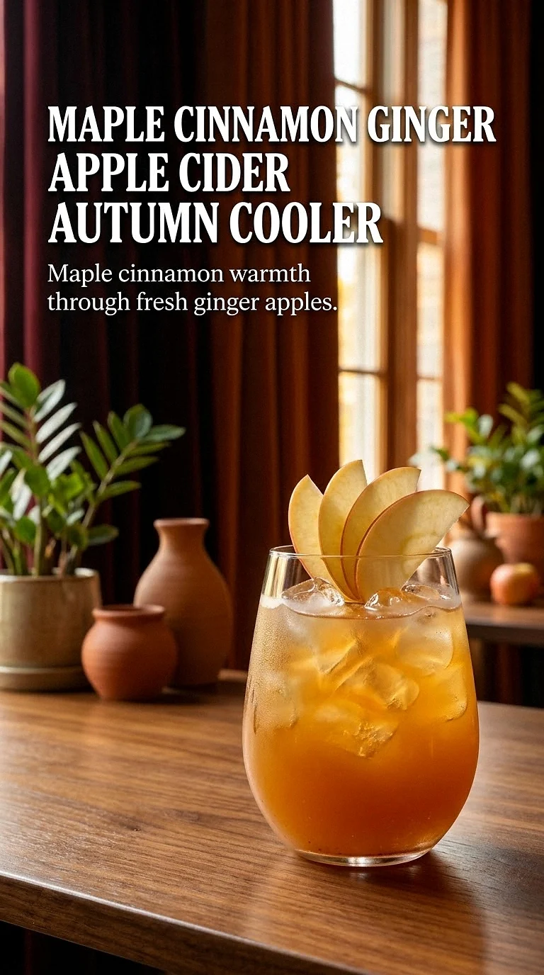 Maple Cinnamon Ginger Apple Cider Autumn Cooler