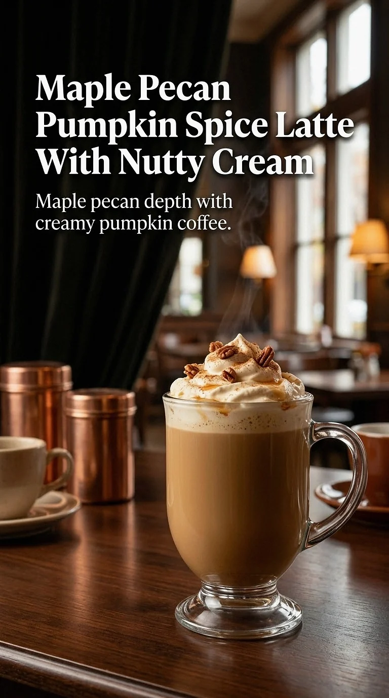 Maple Pecan Pumpkin Spice Latte With Nutty Cream