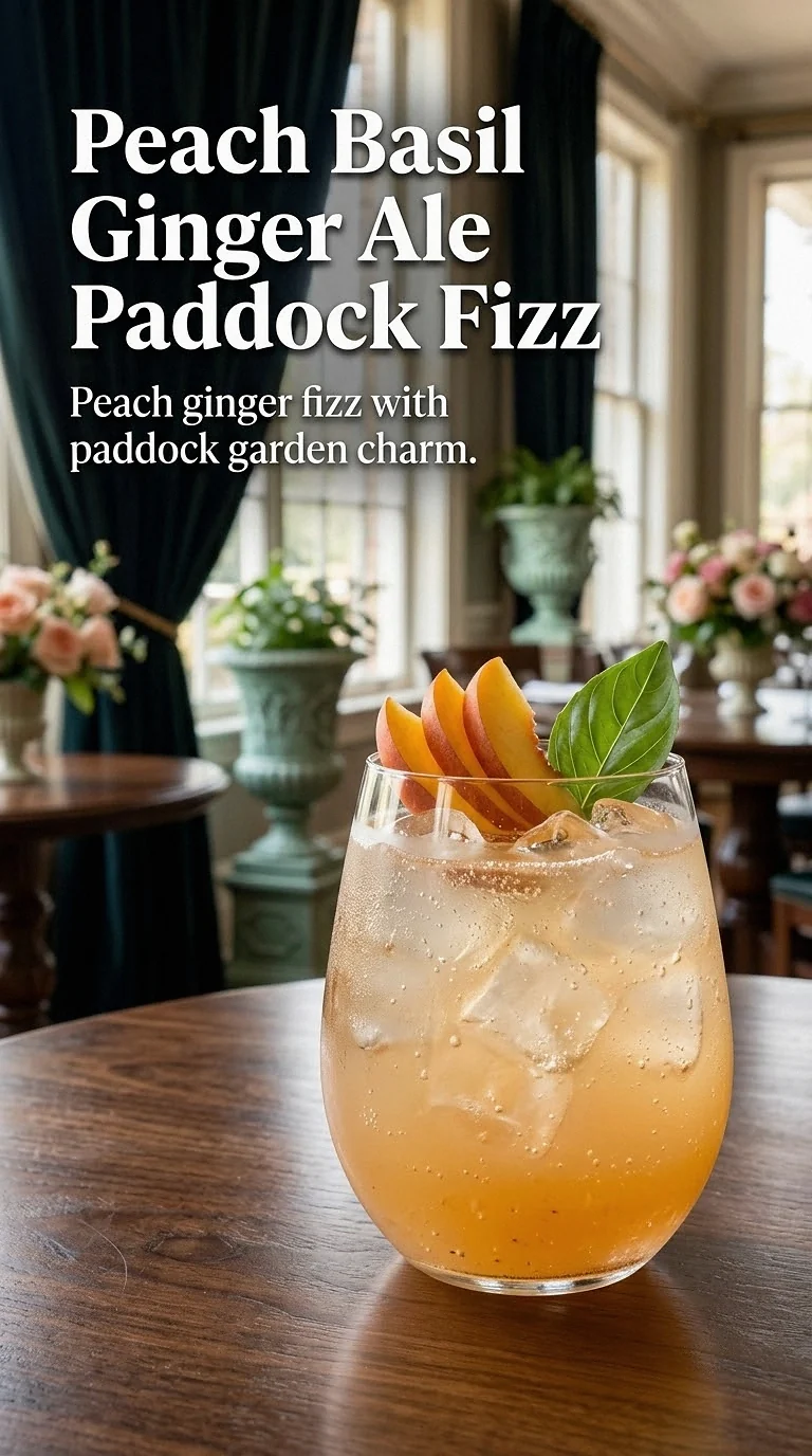 Peach Basil Ginger Ale Paddock Fizz