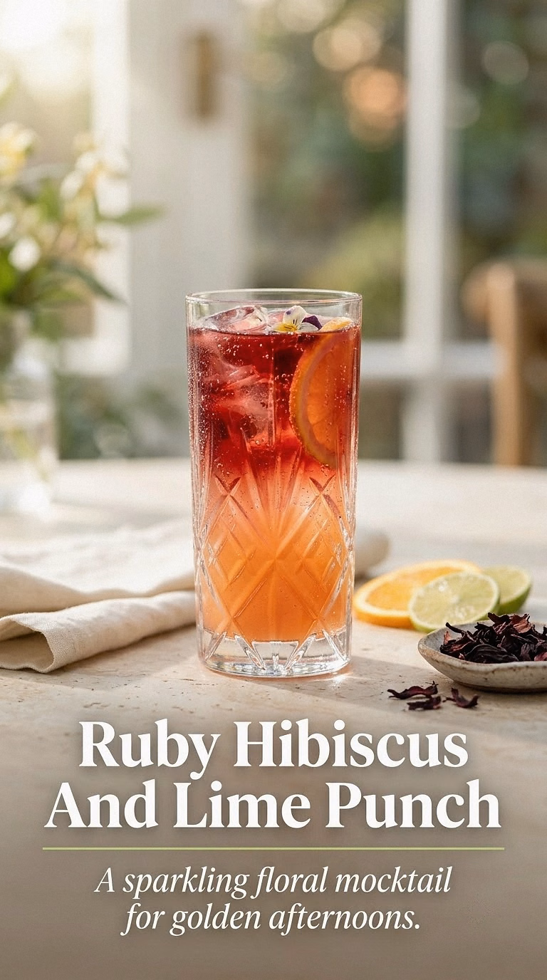 Ruby Hibiscus And Lime Punch