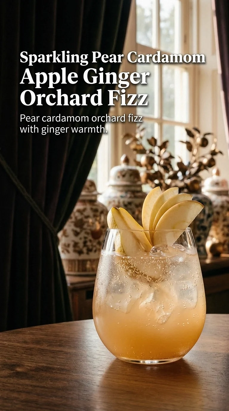 Sparkling Pear Cardamom Apple Ginger Orchard Fizz