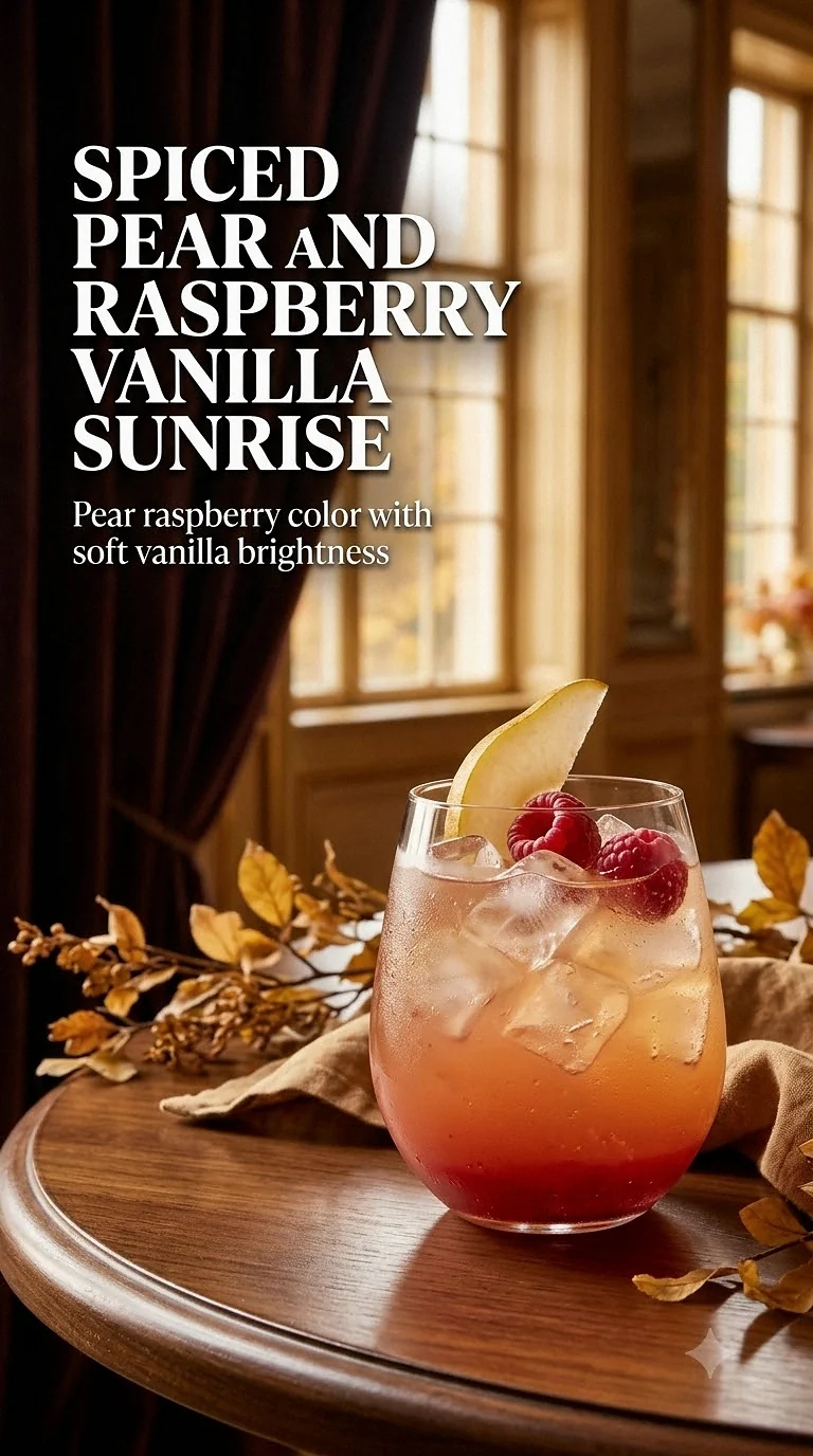 Spiced Pear And Raspberry Vanilla Sunrise