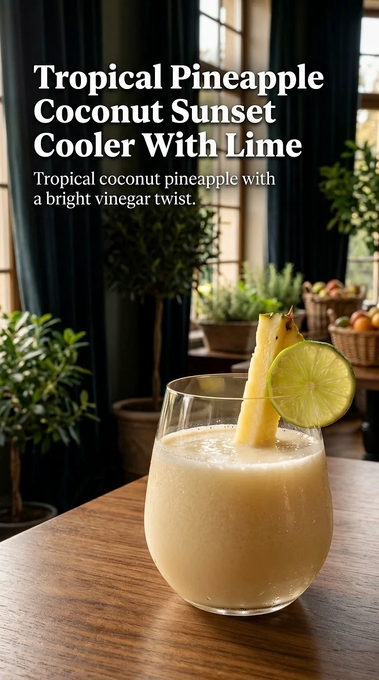 Tropical Pineapple Coconut Sunset Cooler With Lime