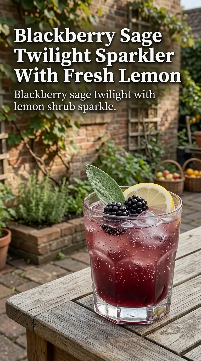 Blackberry Sage Twilight Sparkler With Fresh Lemon