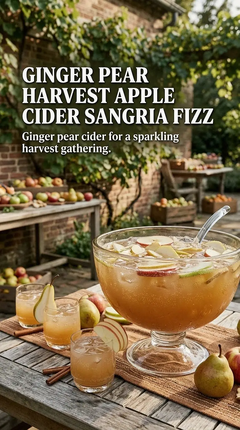 Ginger Pear Harvest Apple Cider Sangria Fizz