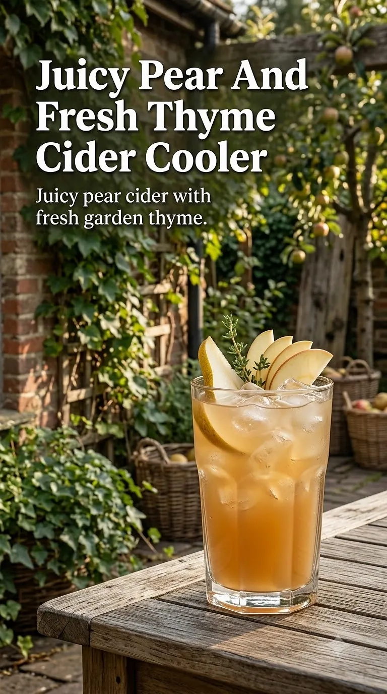 Juicy Pear And Fresh Thyme Cider Cooler