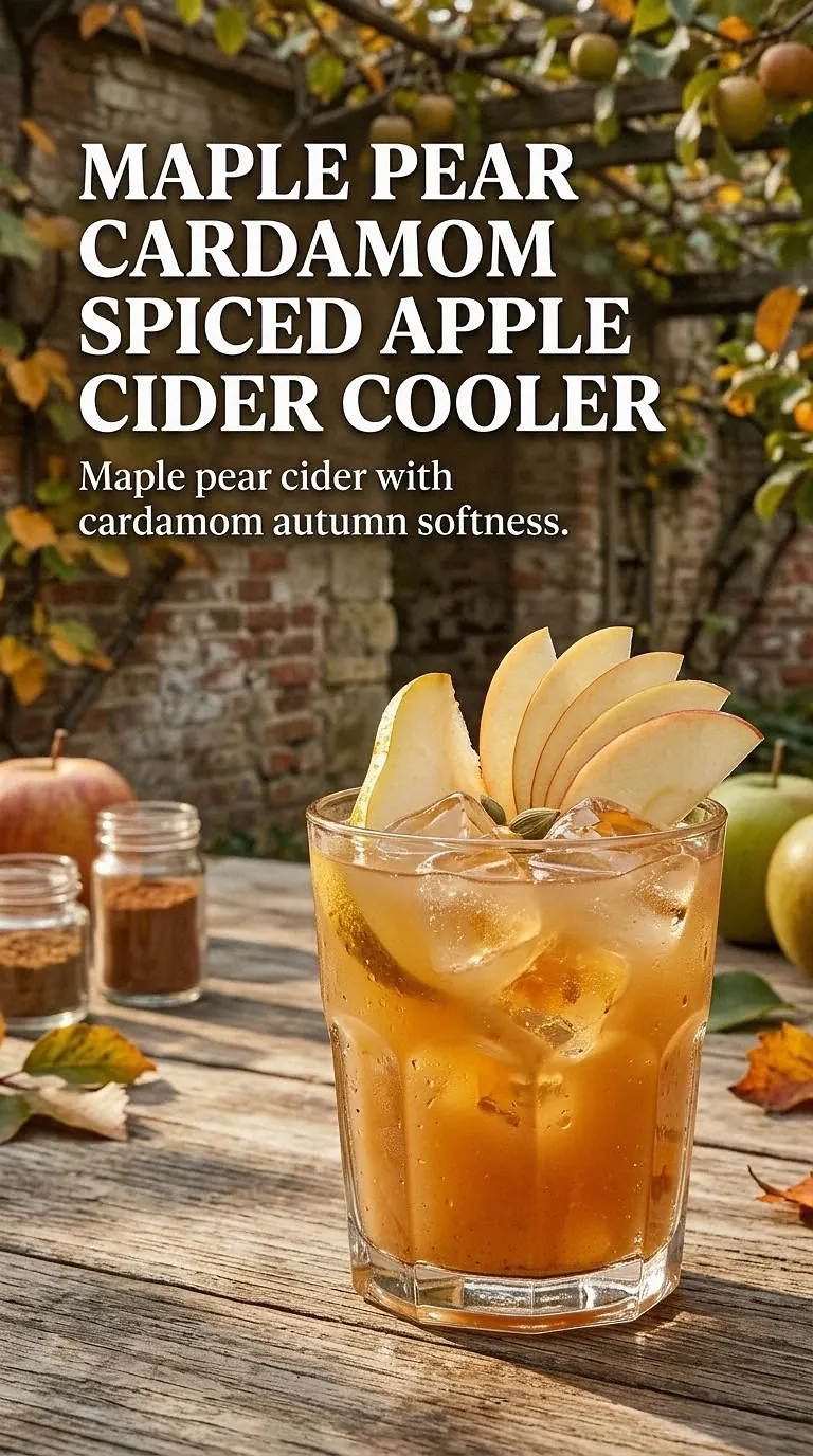 Maple Pear Cardamom Spiced Apple Cider Cooler