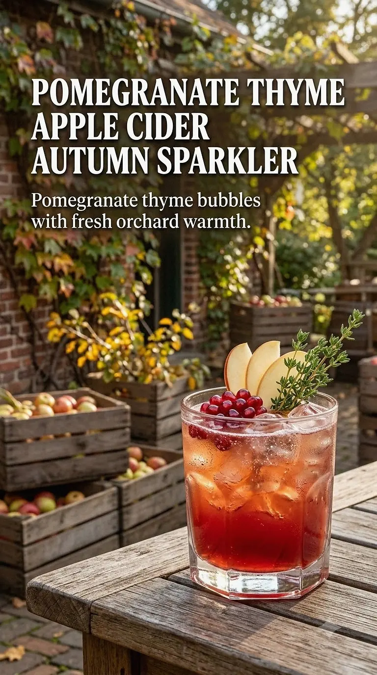 Pomegranate Thyme Apple Cider Autumn Sparkler