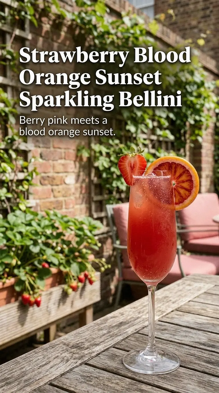 Strawberry Blood Orange Sunset Sparkling Bellini
