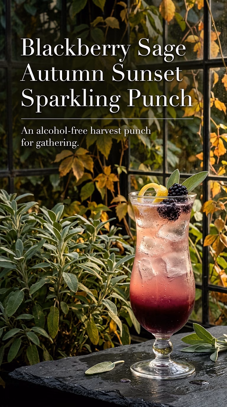 Blackberry Sage Autumn Sunset Sparkling Punch