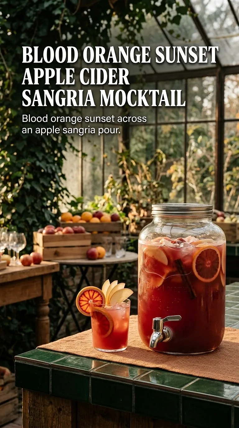 Blood Orange Sunset Apple Cider Sangria Mocktail