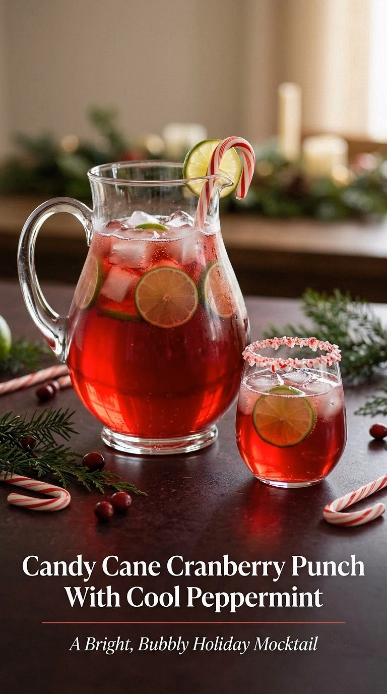 Candy Cane Cranberry Punch With Cool Peppermint