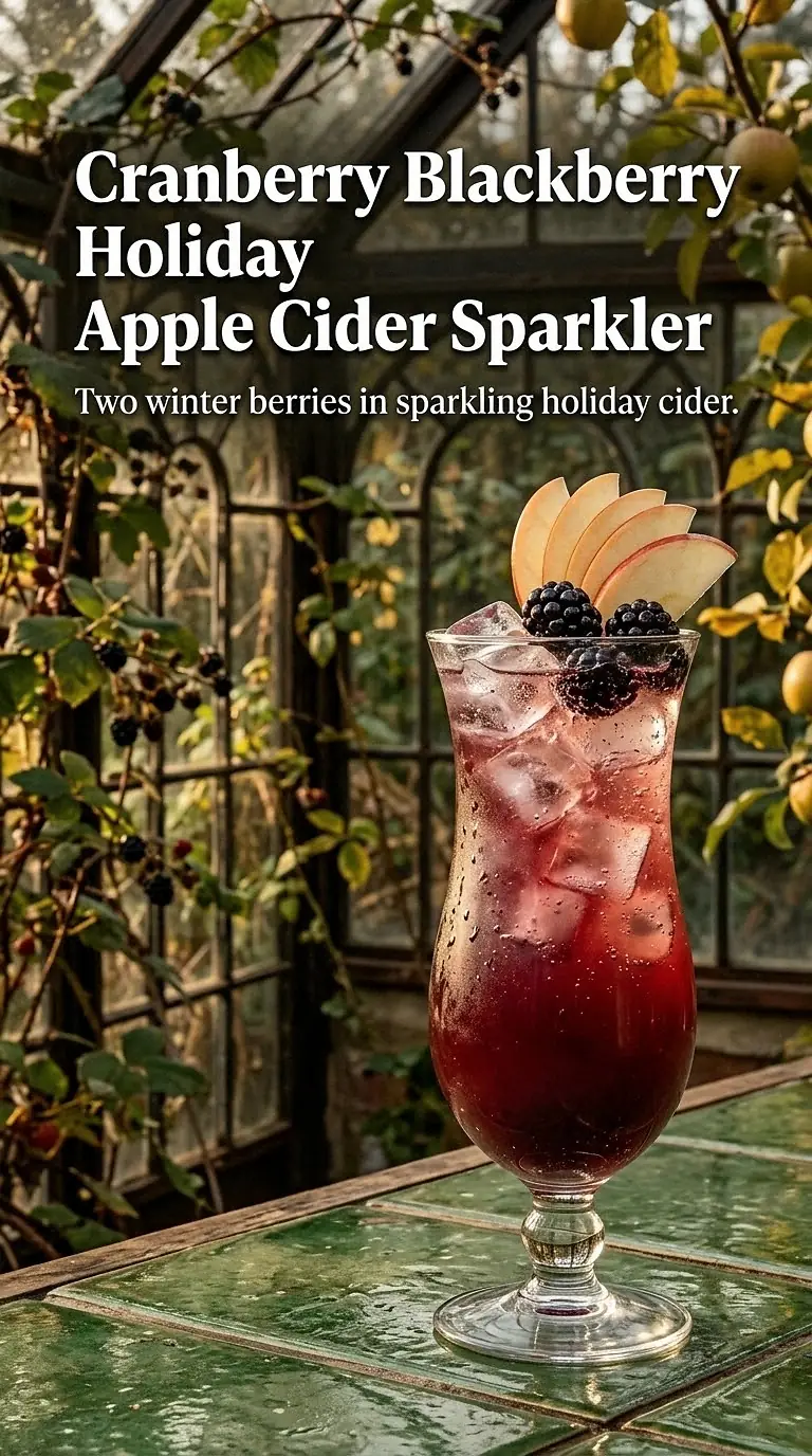 Cranberry Blackberry Holiday Apple Cider Sparkler