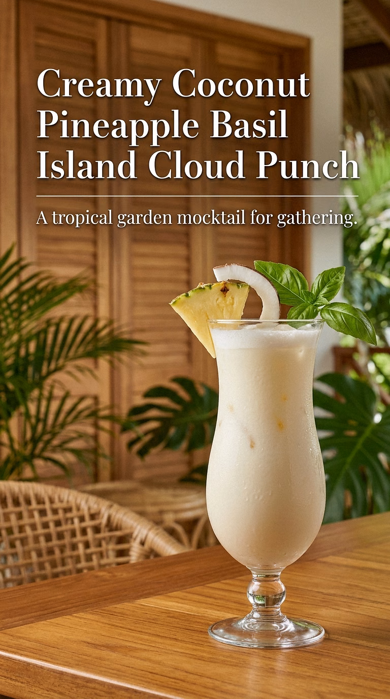 Creamy Coconut Pineapple Basil Island Cloud Punch