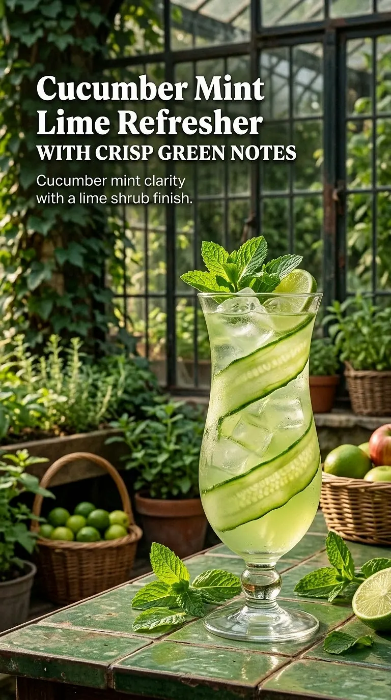 Cucumber Mint Lime Refresher With Crisp Green Notes