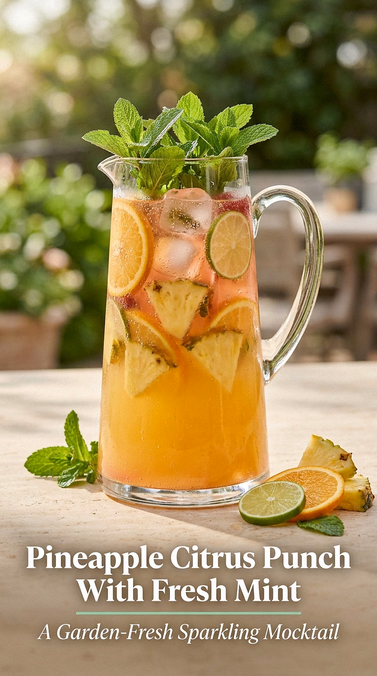 Pineapple Citrus Punch With Fresh Mint