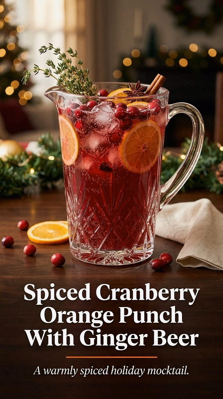 Spiced Cranberry Orange Punch With Ginger Beer