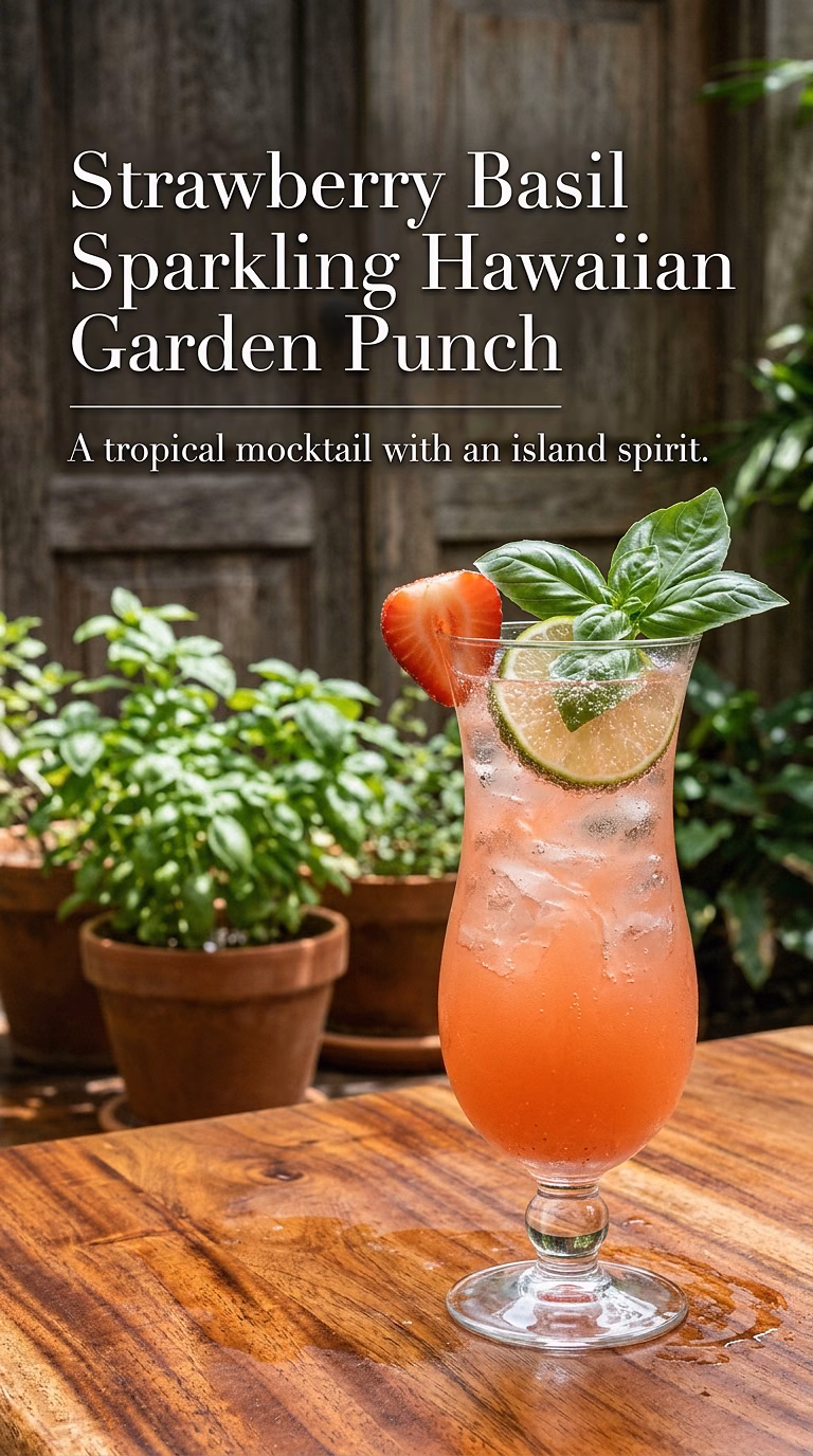 Strawberry Basil Sparkling Hawaiian Garden Punch