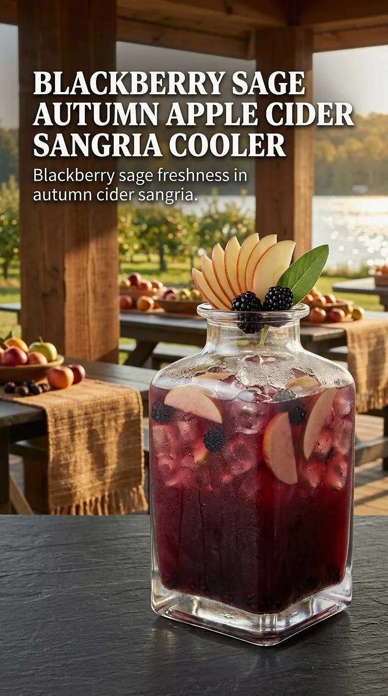 Blackberry Sage Autumn Apple Cider Sangria Cooler