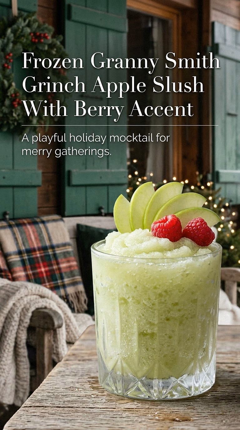 Frozen Granny Smith Grinch Apple Slush With Berry Accent