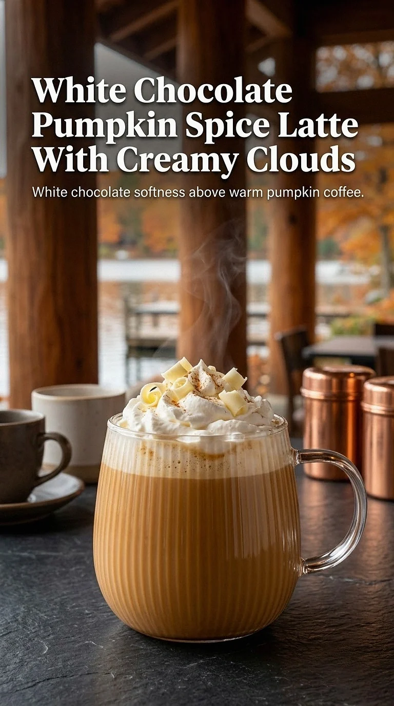 White Chocolate Pumpkin Spice Latte With Creamy Clouds