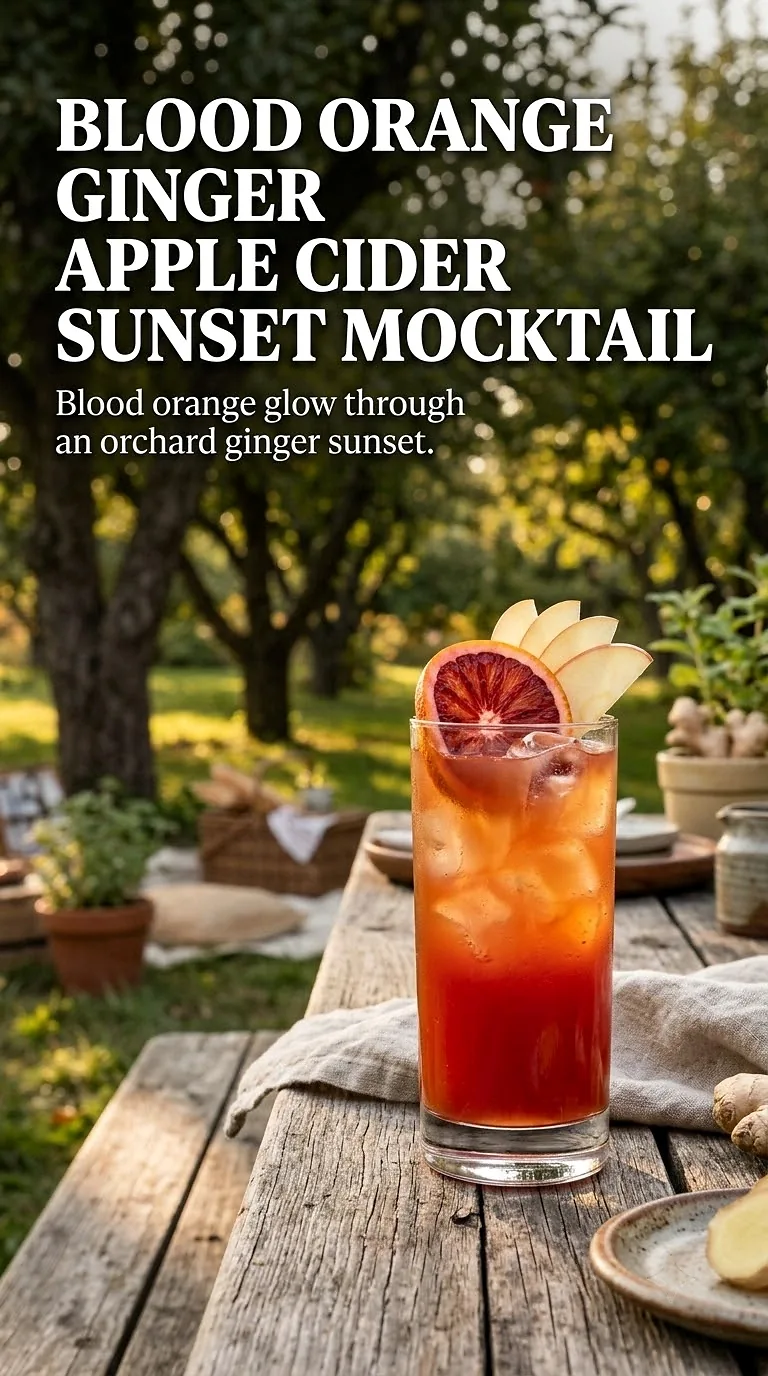 Blood Orange Ginger Apple Cider Sunset Mocktail