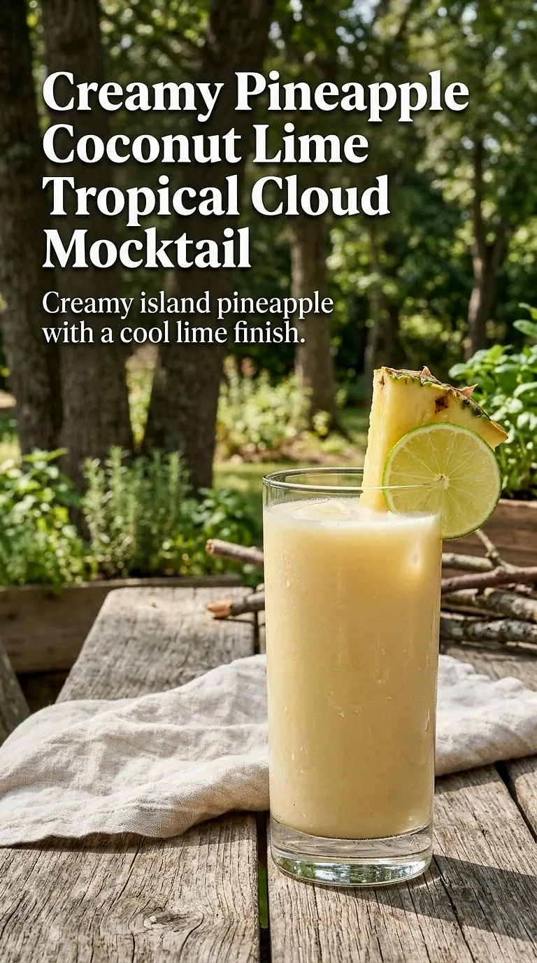 Creamy Pineapple Coconut Lime Tropical Cloud Mocktail