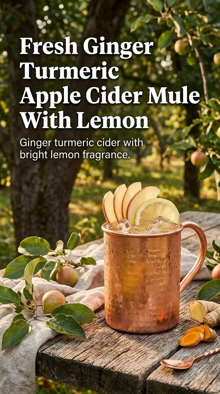 Fresh Ginger Turmeric Apple Cider Mule With Lemon
