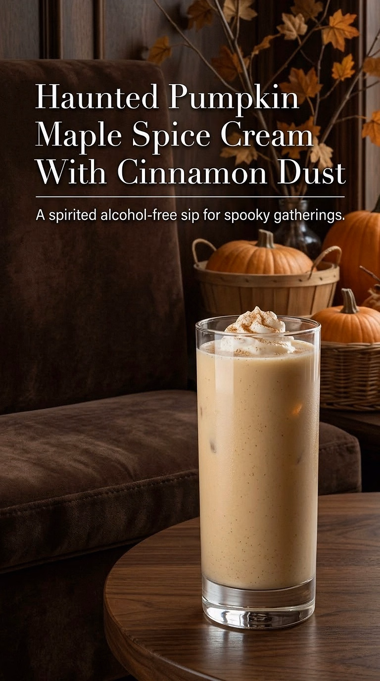 Haunted Pumpkin Maple Spice Cream With Cinnamon Dust