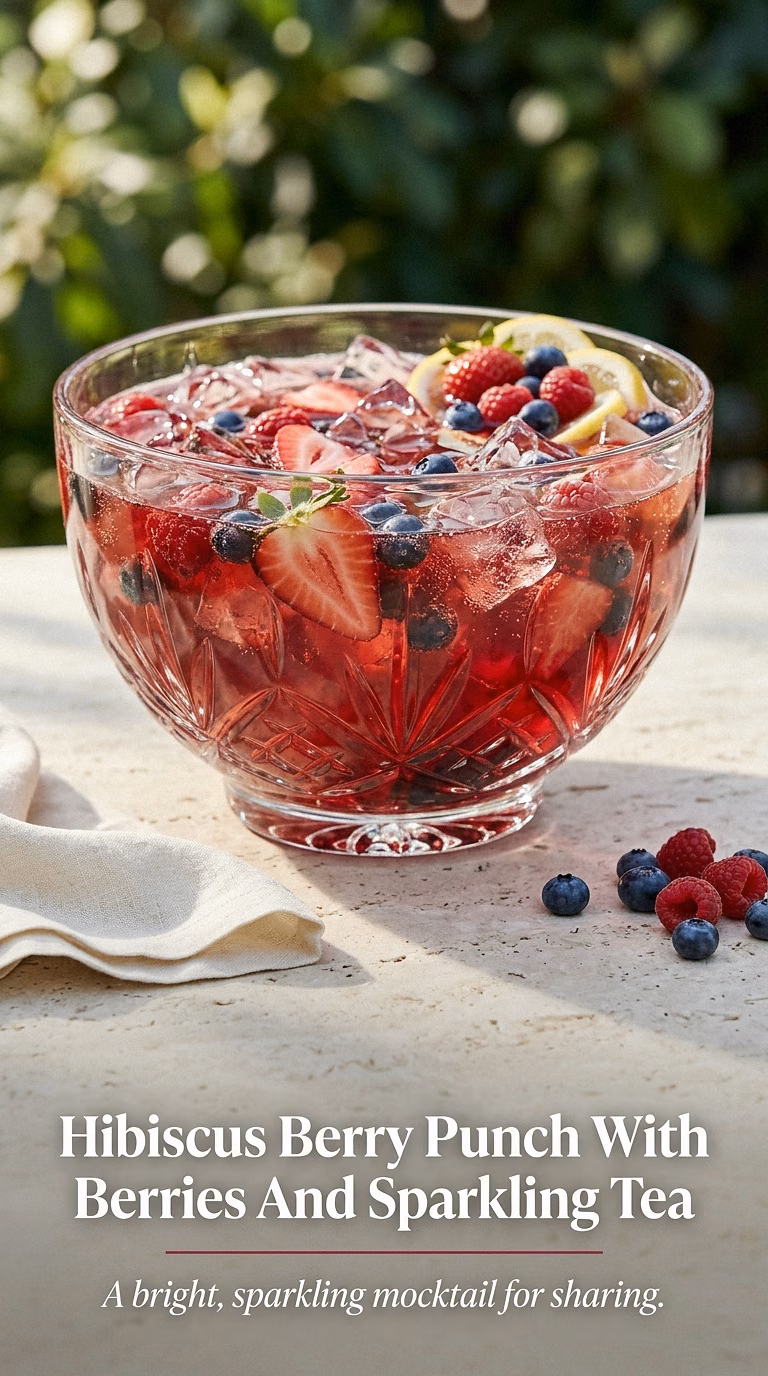 Hibiscus Berry Punch With Berries And Sparkling Tea