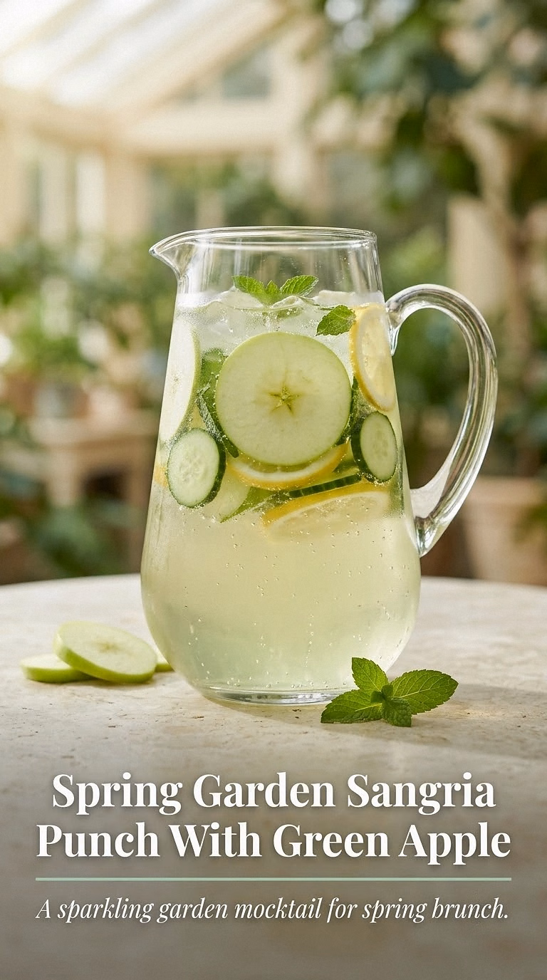 Spring Garden Sangria Punch With Green Apple