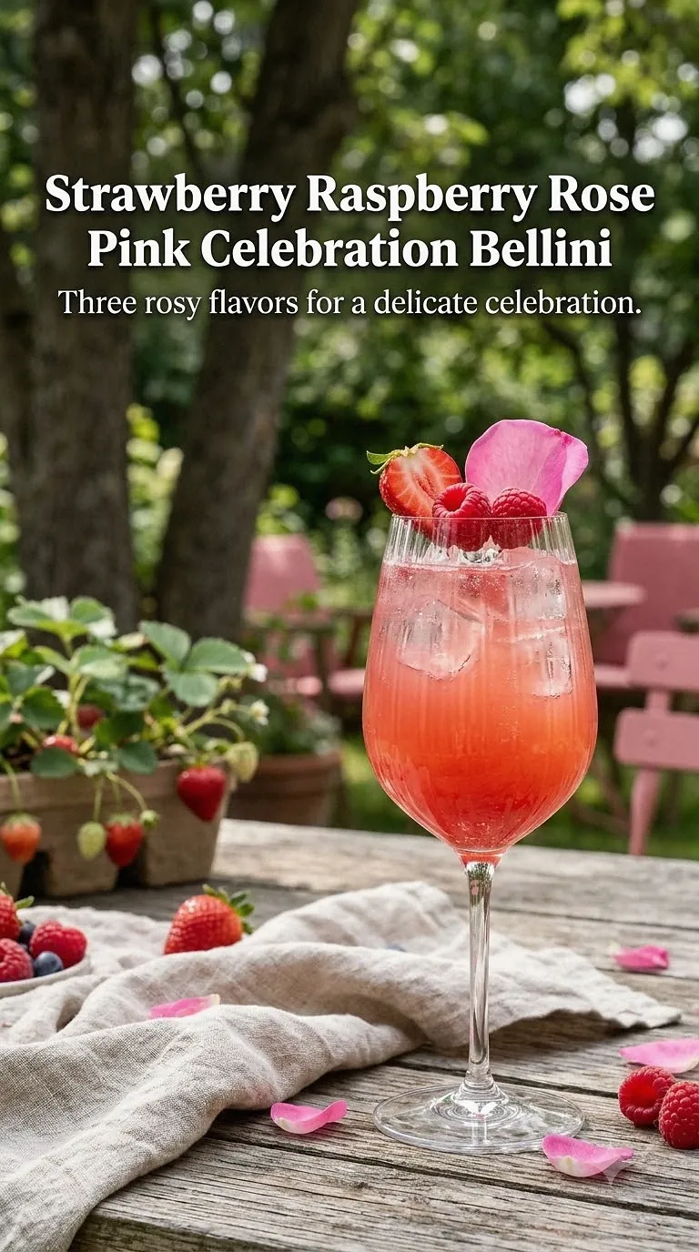 Strawberry Raspberry Rose Pink Celebration Bellini